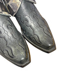 9 Embroidered Black & Quilted Leather Canty Boots® with Feather Concho