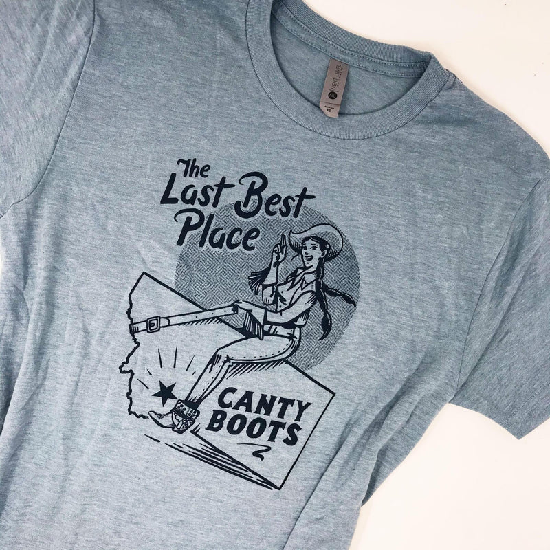 Unisex Light Blue Crew Neck Tee - Last Best Place (XS and Small Only)