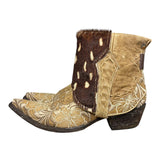 6 Embroidered Tan & Spotted Hair-on Hide Canty Boots®