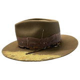 Brown & Gold Beaver Felt Hat - Size 7 3/8