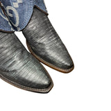 8.5 Two Toned Exotic & Designer Denim Canty Boots® with Silver Stars