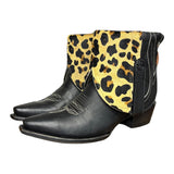 9 Black & Leopard Hair-on Hide Canty Boots®