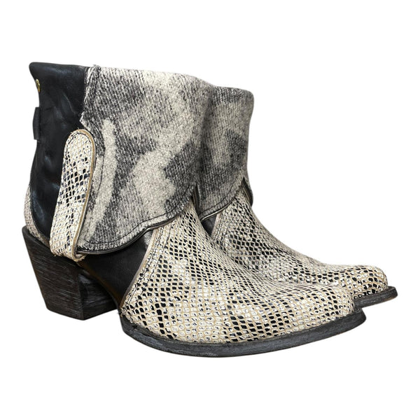 10 Embossed Snakeskin & Wool Canty Boots®