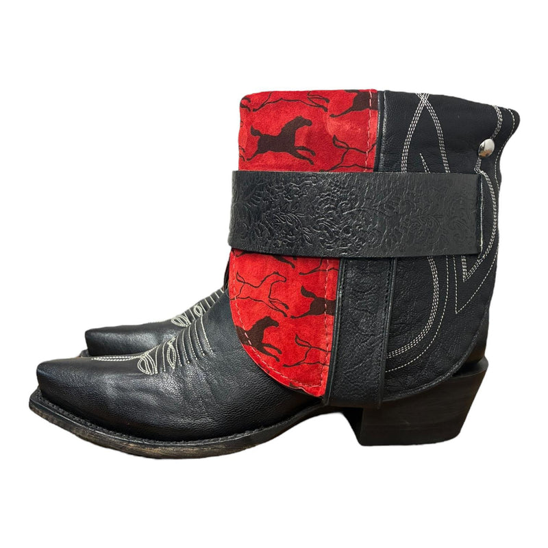 7 Embroidered Black & Horse Print Canty Boots®