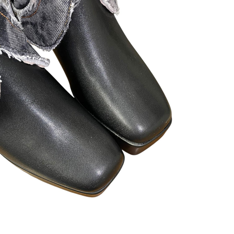 9 Black & Black Denim Textile Platform Canty Boots®