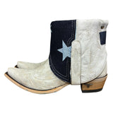 8 Embroidered White & Star Denim Canty Boots®