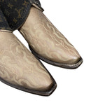 10 Embroidered Tan & Layered Designer Denim Canty Boots®