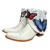 7 Embroidered White & Butterfly Patches Canty Boots®