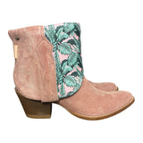 8.5 Pink Rough Out & Tropical Printed Leather Canty Boots®