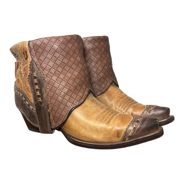 7 Two Toned Brown & Quilted Leather Canty Boots®