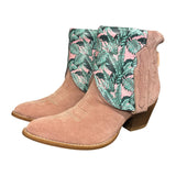 8.5 Pink Rough Out & Tropical Printed Leather Canty Boots®