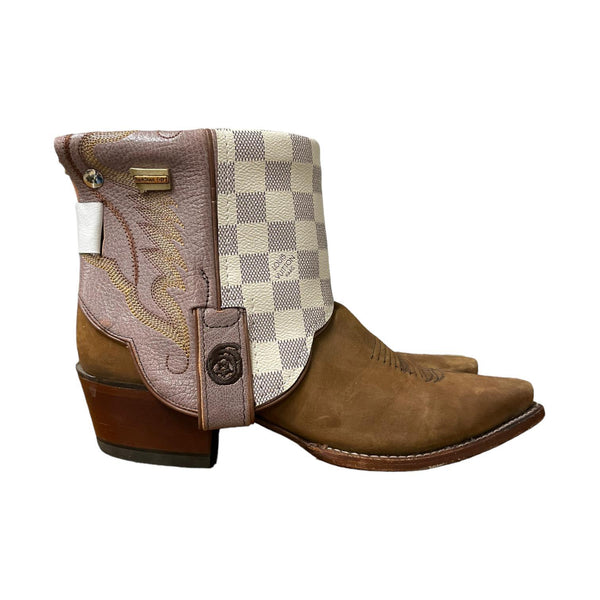 7.5 Two Toned Designer Canty Boots® with "Montana Girl" Concho