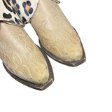 7.5 Embroidered Tan & Leopard Hair-on Hide Canty Boots®