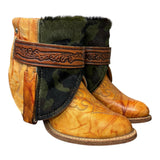 6.5 Marbled Tan Stacked Heel & Camo Hair-on Hide Canty Boots®