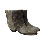 6.5 Gray LV Canty Boots® with Exotic Accents
