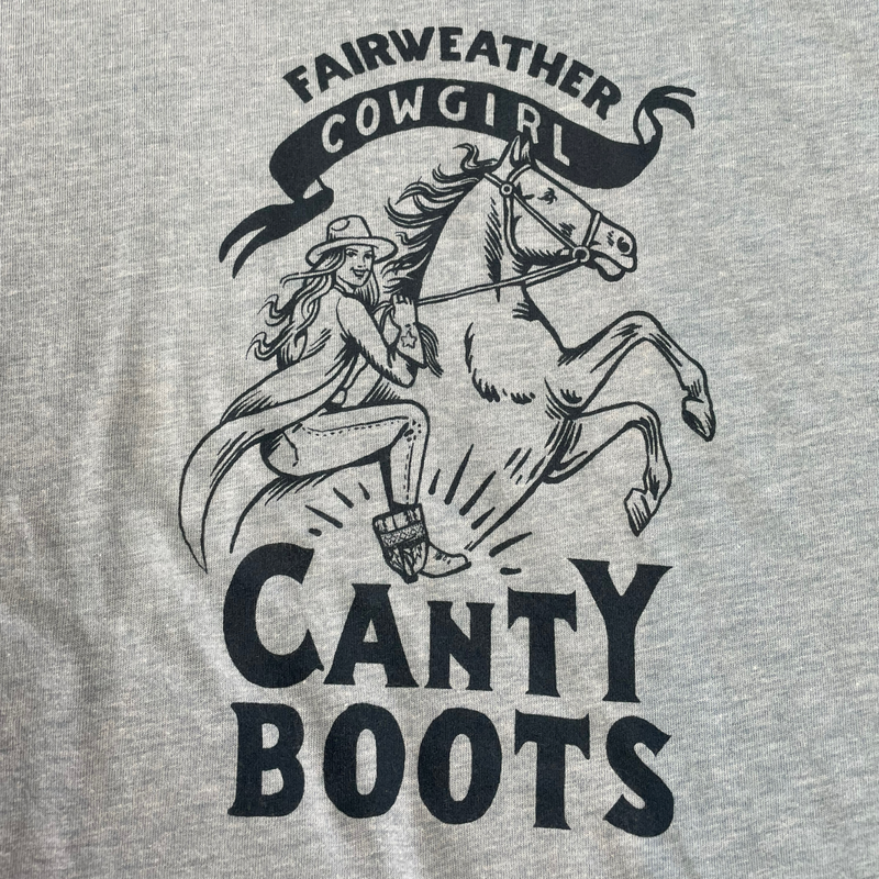 Light Blue Fairweather Cowgirl Crew Neck Tee - XL Only