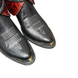 8.5 Embroidered Black & Red Leopard Hair-on Hide Canty Boots®