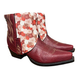 7 Red & Floral Leather Canty Boots®