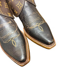 8.5 Brown & Designer Canty Boots® with Turquoise Concho