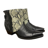 8 Black & Printed Exotic Leather Canty Boots® with Wild Horse Jasper Concho