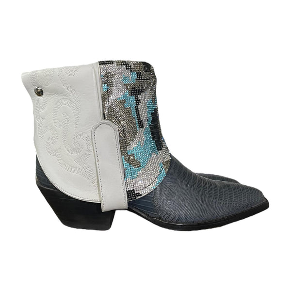 8 Two Toned Exotic & Blue Camo Crystals Canty Boots®