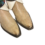 9 Embroidered Tan & Studded Cream Leather Canty Boots®
