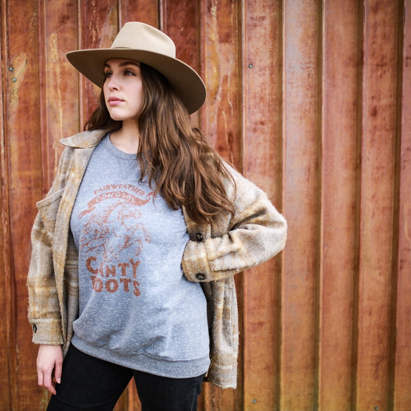 Gray Fairweather Cowgirl Sweatshirt - XXL Only