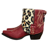 8 Red & Leopard Hair-on Hide Canty Boots®