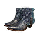 7.5 Blue Exotic & Designer Denim Canty Boots®