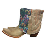 9.5 Gray Brown & Floral Leather Canty Boots®
