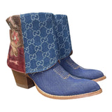 7.5 Embroidered Denim Textile & Designer Denim Canty Boots®