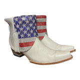 11 White & American Flag Crystals Canty Boots®