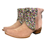 9 Pink Rough Out & Floral Printed Leather Canty Boots®
