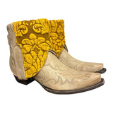 7 Embroidered Tan & Pressed Floral Leather Canty Boots®