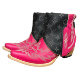 8 Embroidered Hot Pink & Designer Canty Boots® with Silver Locket Concho