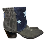 8 Charcoal Rough Out & Star Denim Canty Boots®