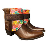 7.5 Brown & Floral Print Canty Boots®
