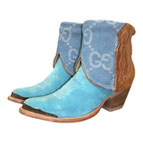 6 Two Toned Rough Out & Designer Denim Canty Boots®