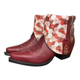 7 Red & Floral Leather Canty Boots®