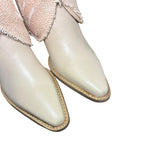 9 Pale Pink & Mudcloth Stacked Heel Canty Boots®