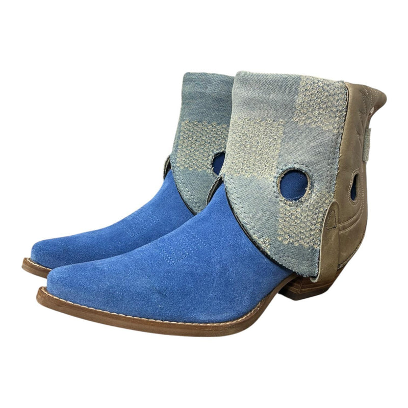 8.5 Two Toned Rough Out & Designer Denim Canty Boots®