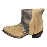 8 Embroidered Tan & Metallic Spotted Hair-on Hide Canty Boots®