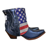 8 Metallic Navy Blue & American Flag Crystals Canty Boots®