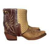7 Brown & Quilted Leather Canty Boots®