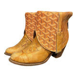 8 Marbled Tan Stacked Heel & Designer Canty Boots®