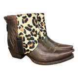 8.5 Brown & Leopard Hair-on Hide Canty Boots®
