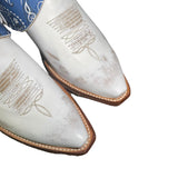 8.5 White & Blue Bandana Print Canty Boots®