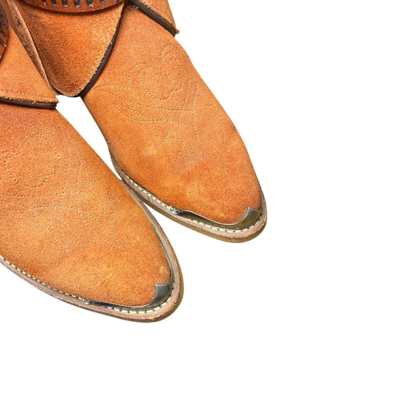 6.5 Orange Rough Out & Silver Concho Canty Boots®