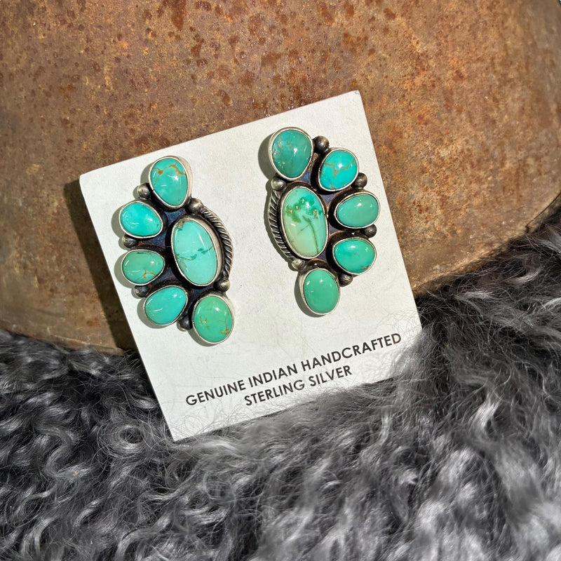 Navajo Handmade Royston Turquoise Earrings