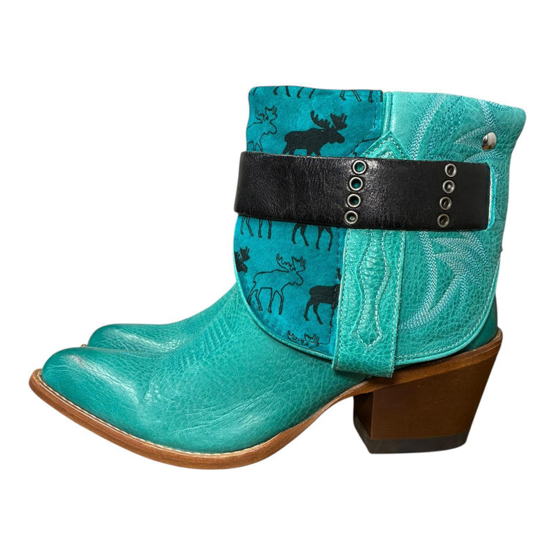 9 Turquoise & Moose Printed Leather Canty Boots®